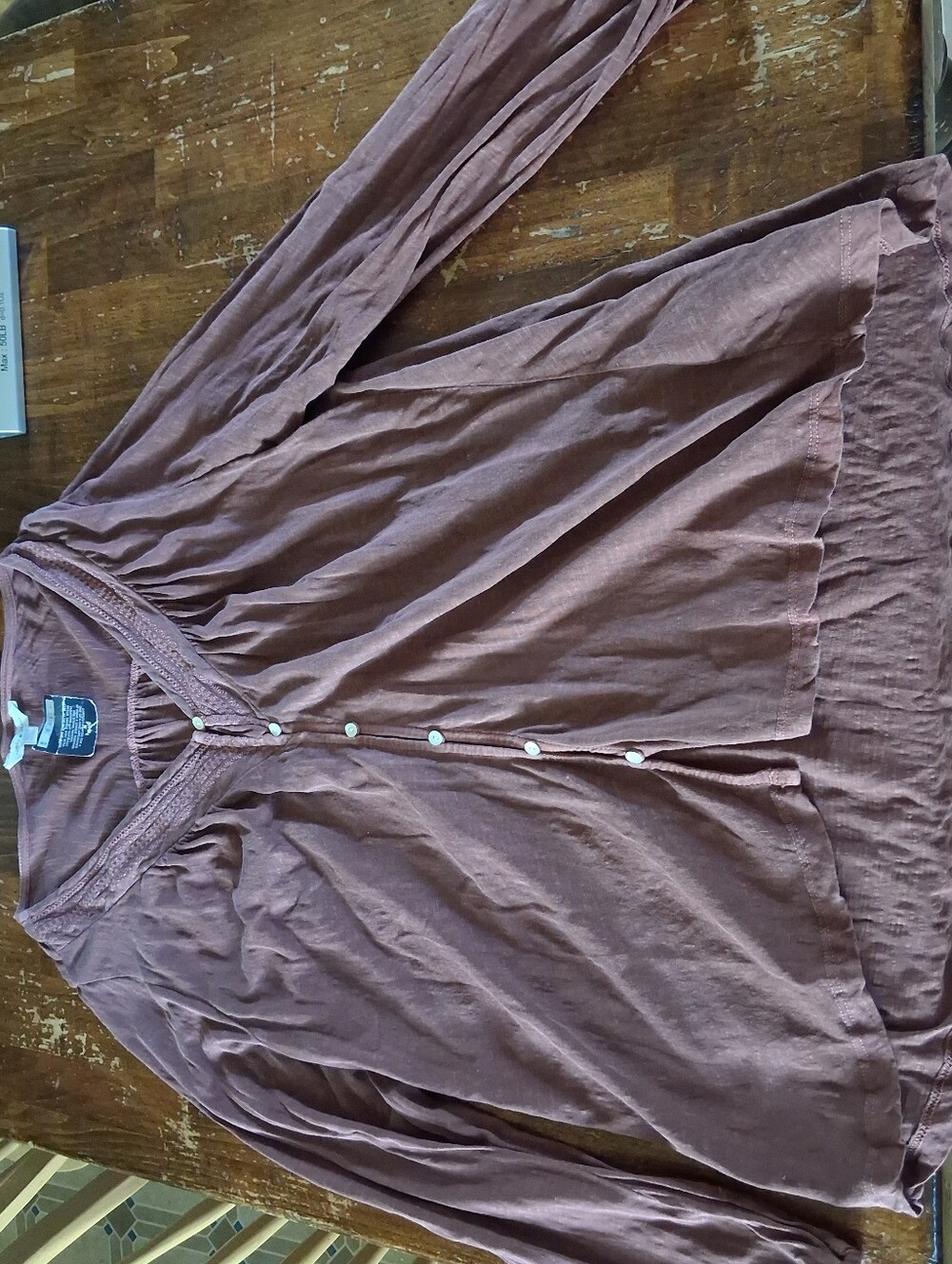 Lucky Brand Mauve Longsleeve Boho Blouse NWOT